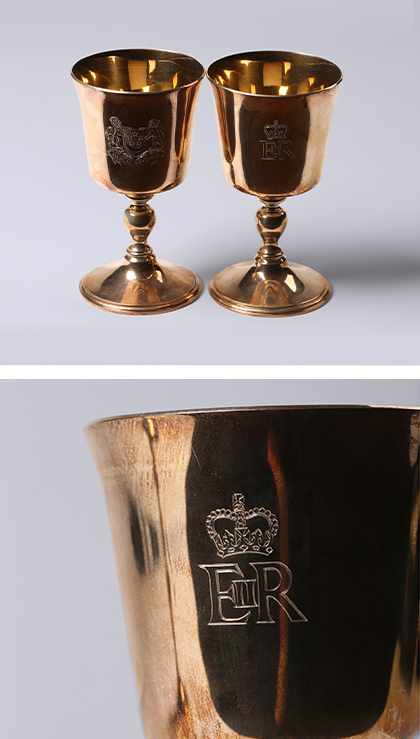 UNITED KINGDOM - Friendship etched on silver goblets